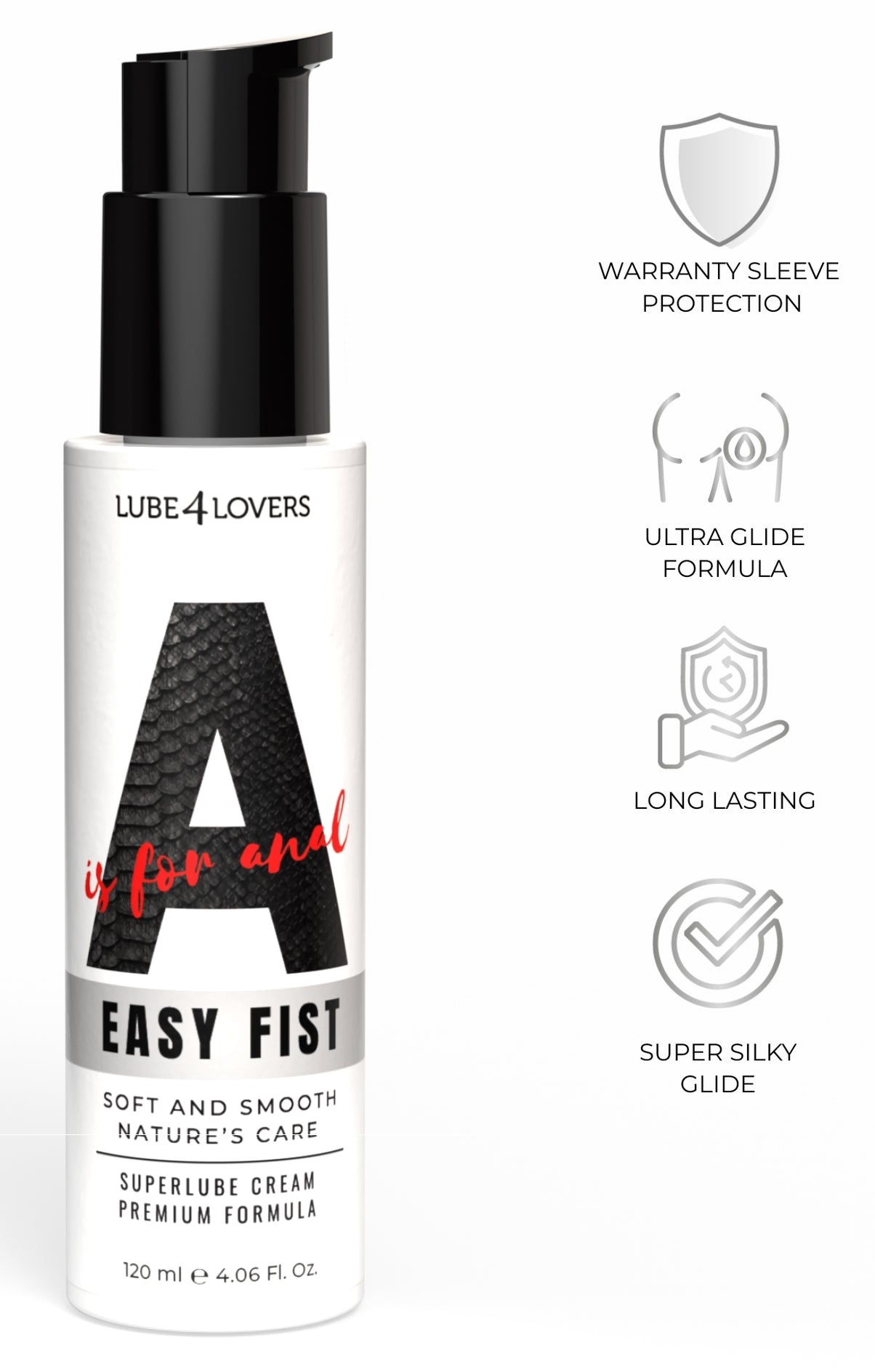 Lube4Lovers A is for Easy Fist crema anale 120 ml lunga durata