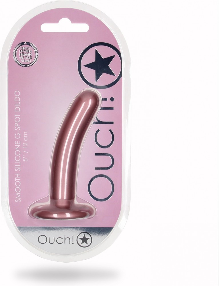 Ouch! Smooth G-Spot 5" Dildo con Ventosa Rosa in Silicone