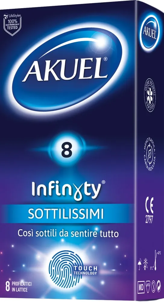 Akuel Infinyty preservativi ultrasottili 8 pezzi 0,045 mm