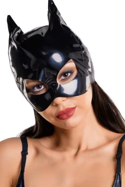 Glossy Ann Catmask maschera gatto nera bondage