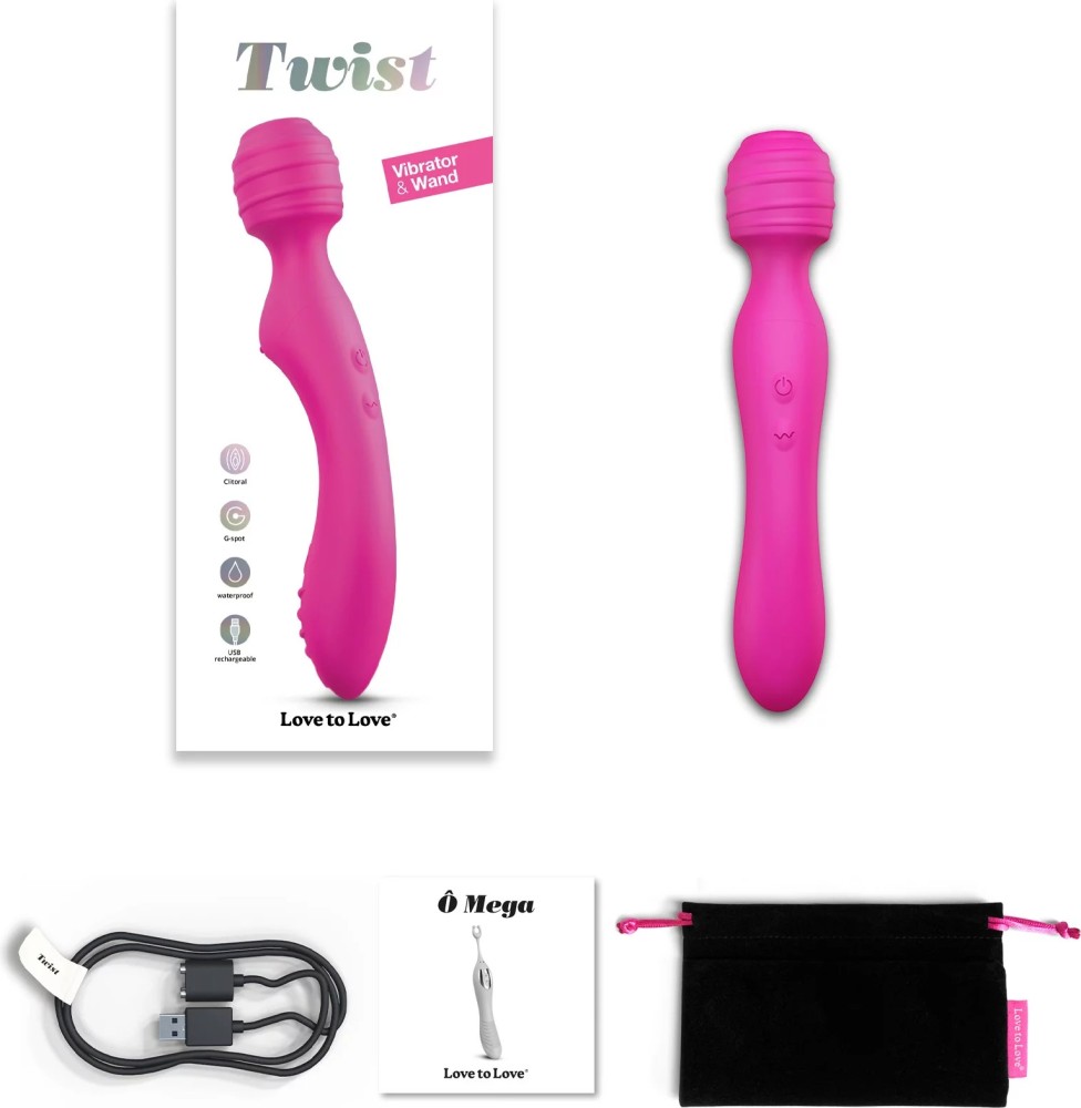 Love to Love Twist vibratore wand 2in1 22 cm 16 modi