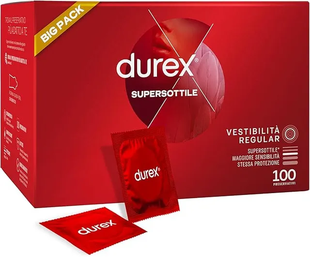 Durex Supersottile preservativi sottili 100 pezzi 56mm