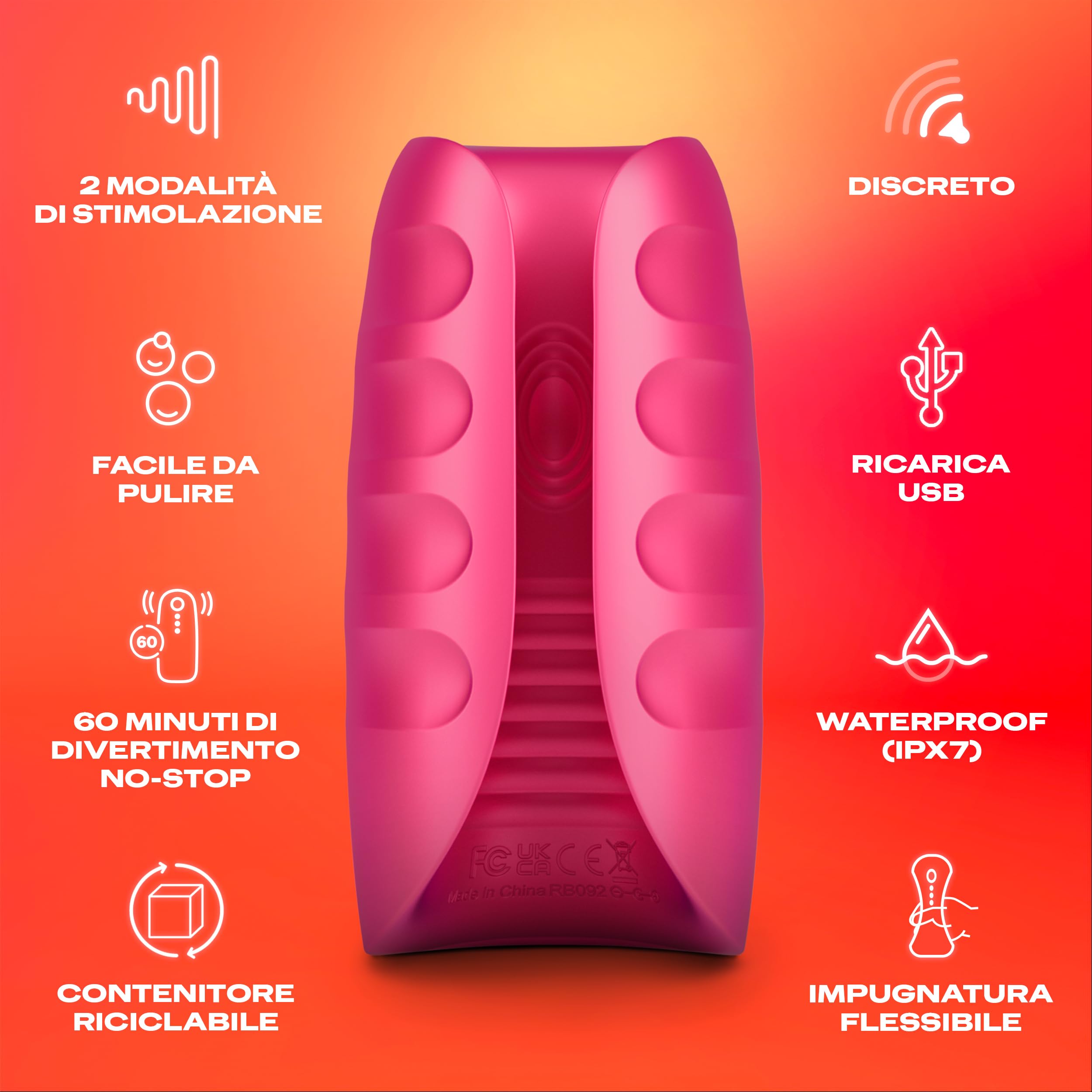 Durex Masturbatore Vibrante sex toy silicone + 18 preservativi