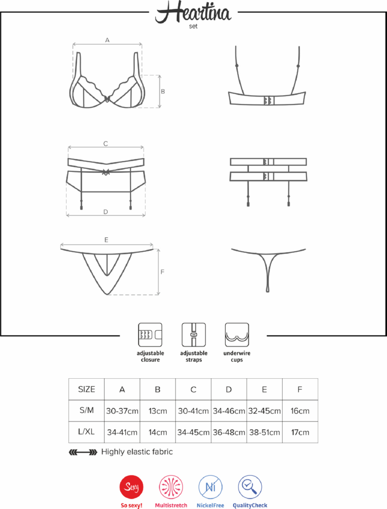 Obsessive Heartina completo intimo rosso 3 pezzi pizzo