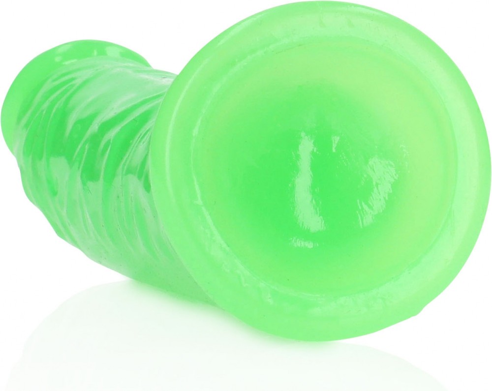 RealRock Slim Suction Cup Glow dildo realistico 6" fosforescente