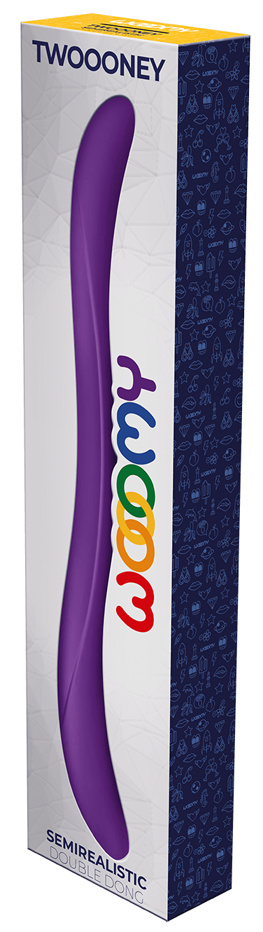 Wooomy Twoooney dildo doppio in silicone 35 cm