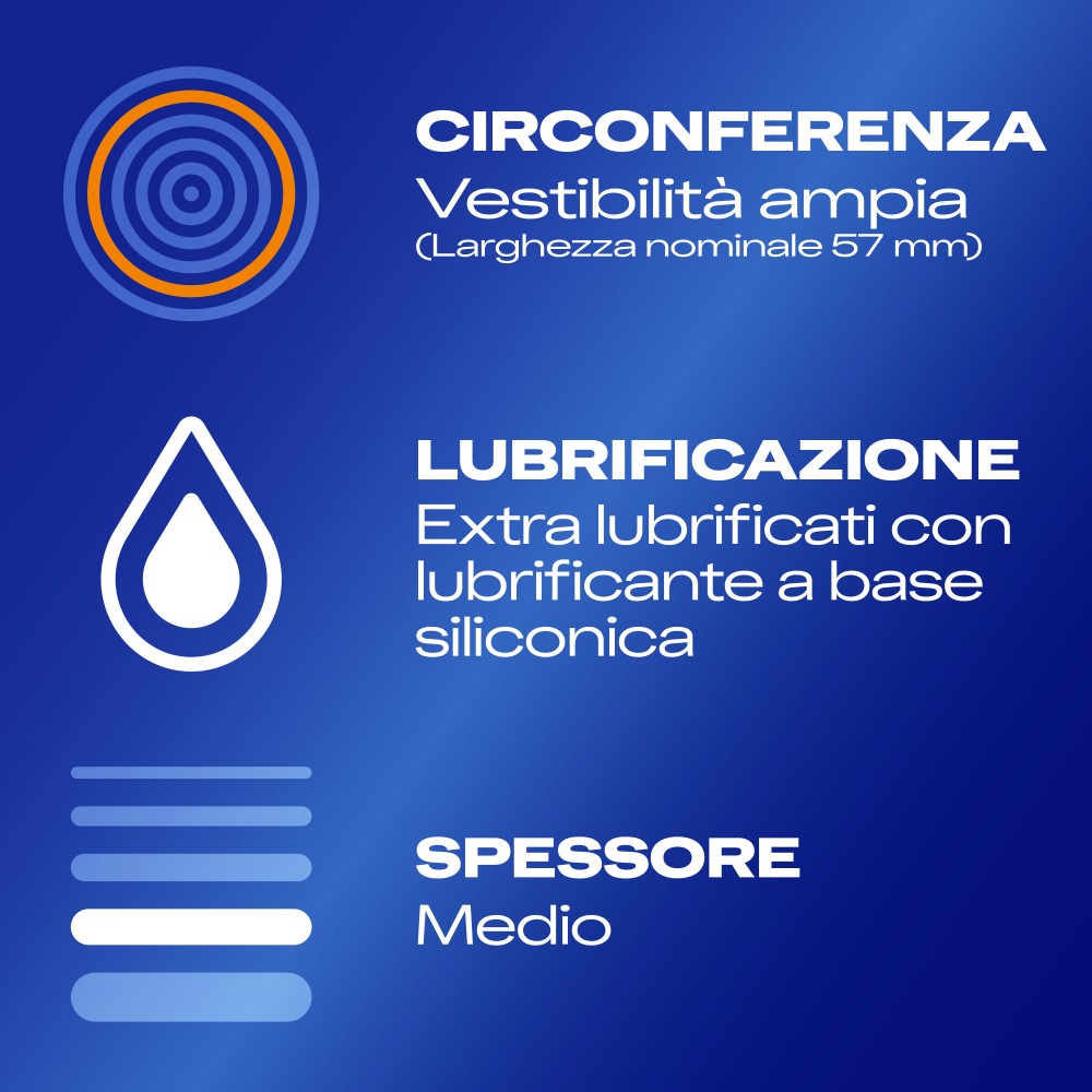 Durex Settebello XL preservativi larghezza 57 mm