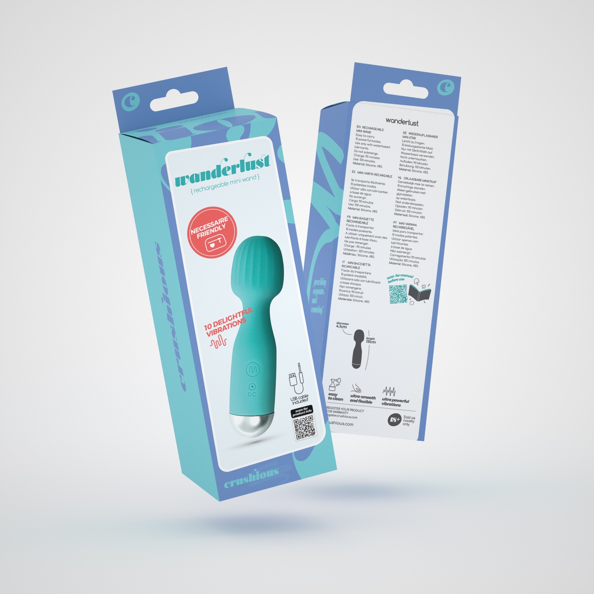Crushious Wanderlust mini wand vibratore 10 vibrazioni
